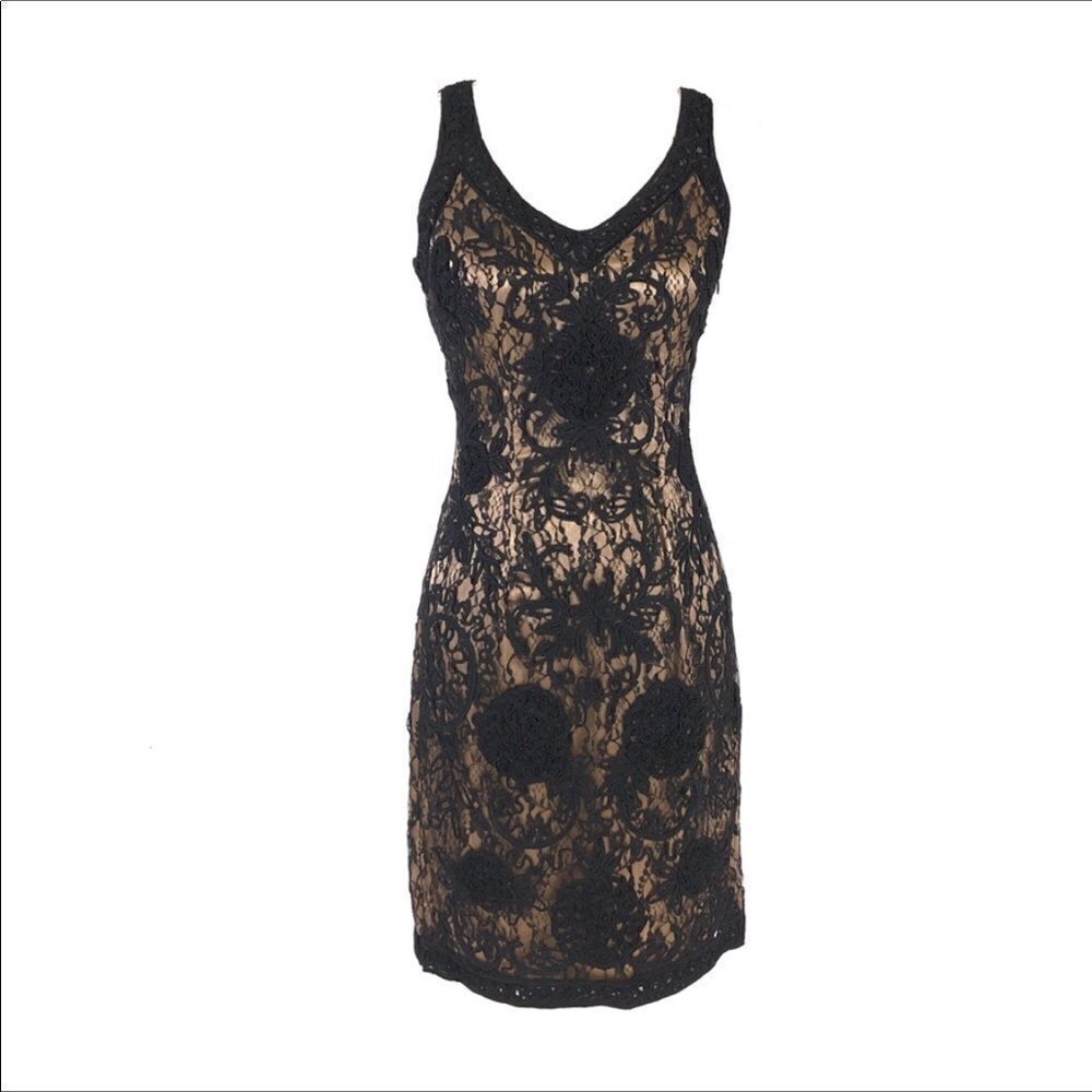 Sue Wong Nocturne BlackLace sleeveless Pencil Dress